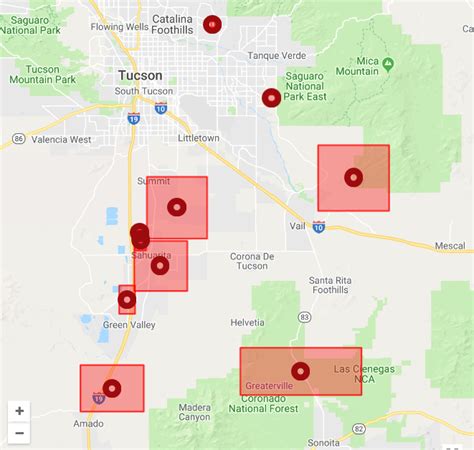 Rain and power outages hit Tucson's east side Friday evening.